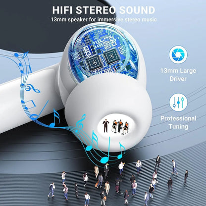 Experience Unmatched Sound Quality with Wireless Bluetooth Earbuds - USB-C Charging Case, Long Battery Life, and Effortless Pairing for Music and Movies