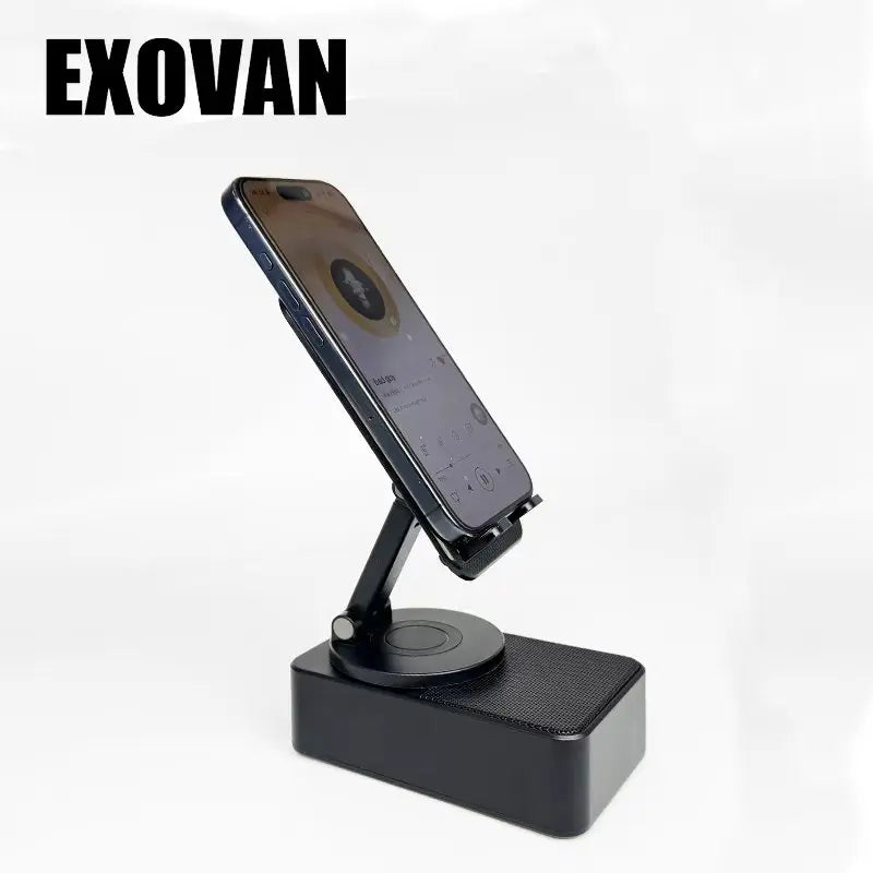 5-in-1 Bluetooth Speaker & Foldable Phone Stand with LED Ambient Light