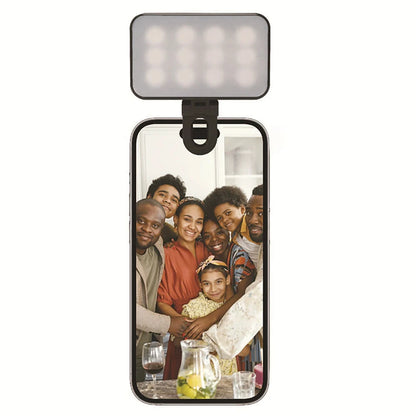 3 Modes Adjustable Brightness Portable Mini Selfie Fill Light Rechargeable Clip on for Phone Laptop Tablet Meeting Make Up