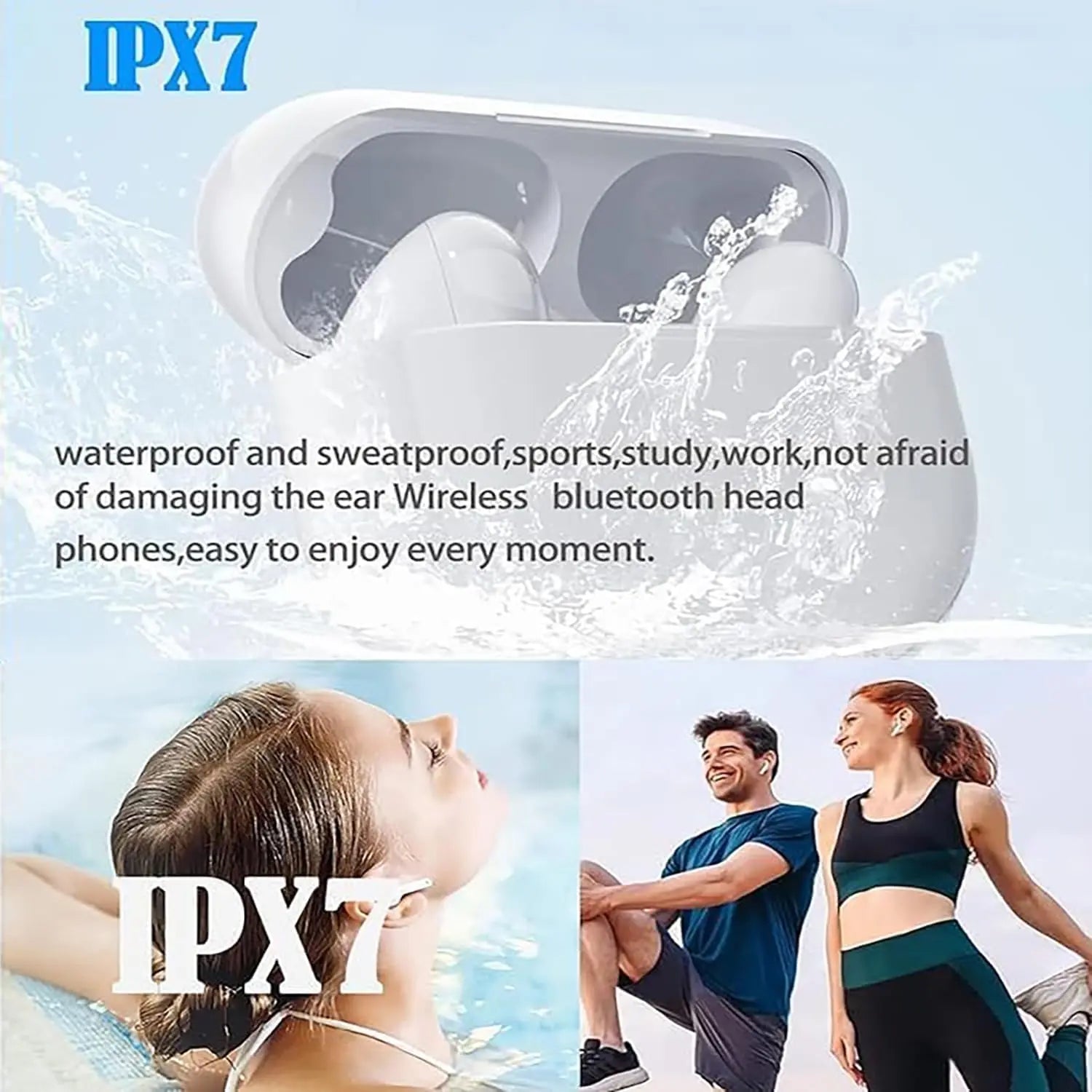 Experience Unmatched Sound Quality with Wireless Bluetooth Earbuds - USB-C Charging Case, Long Battery Life, and Effortless Pairing for Music and Movies